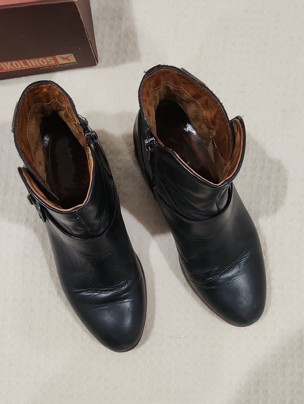 Pikolinos Black Leather Women's Ankle Boots Suze 5.5